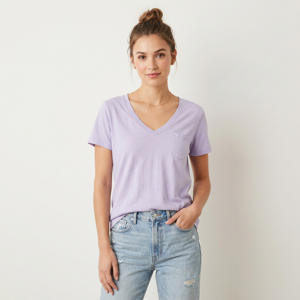 Mossimo Supply Co Lavender Pocket V-Neck S